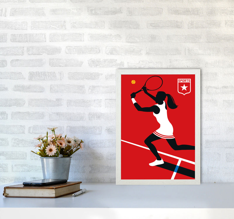 Tennis Art Print by Bo Lundberg A3 Oak Frame
