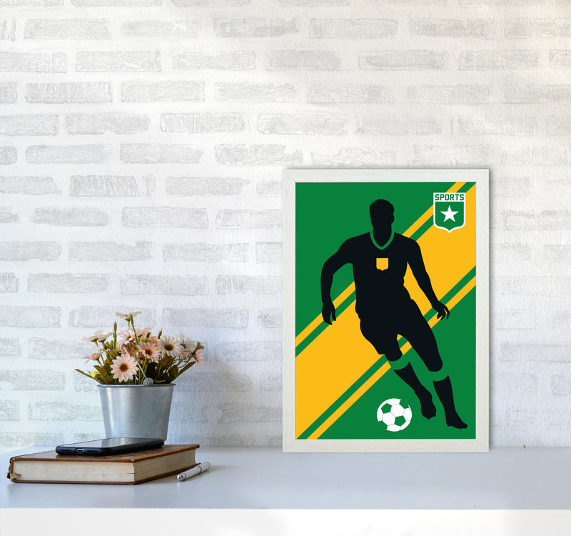 Football Art Print by Bo Lundberg A3 Oak Frame