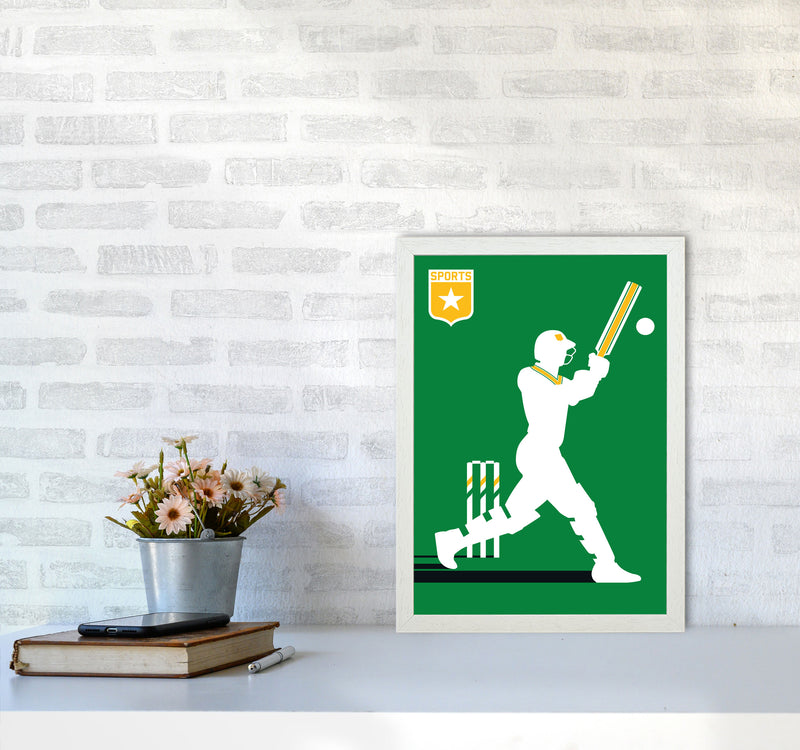 Cricket Art Print by Bo Lundberg A3 Oak Frame