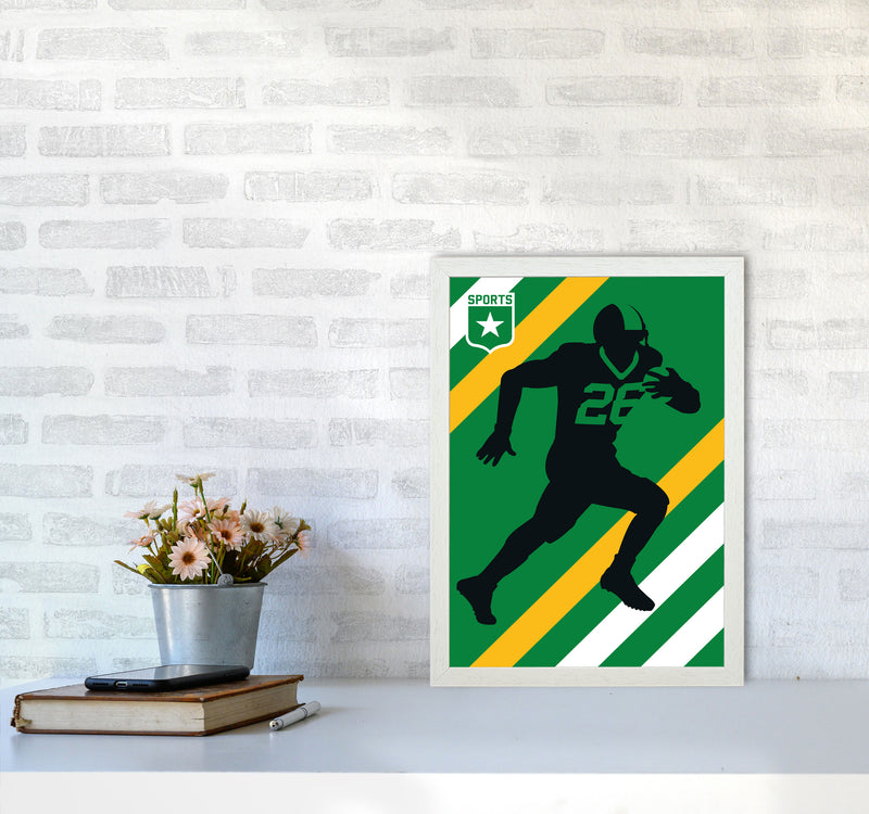 American Football Art Print by Bo Lundberg A3 Oak Frame