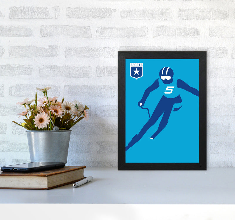 Slalom Art Print by Bo Lundberg A4 White Frame