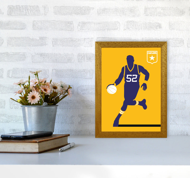Basketball Yellow Art Print by Bo Lundberg A4 Print Only