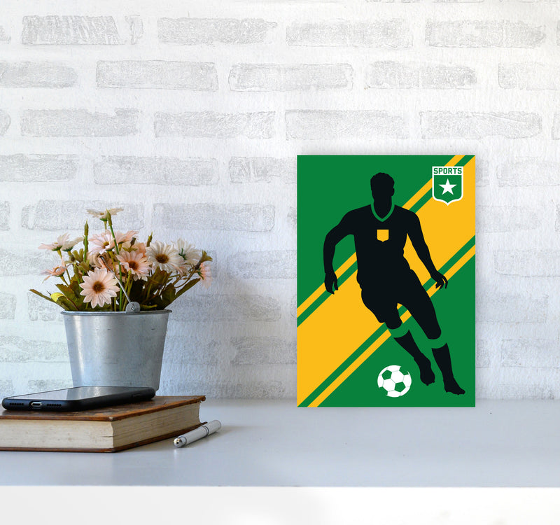 Football Art Print by Bo Lundberg A4 Black Frame
