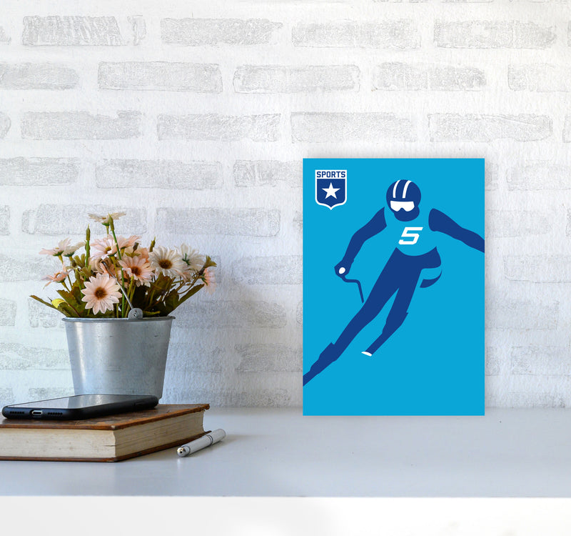 Slalom Art Print by Bo Lundberg A4 Black Frame