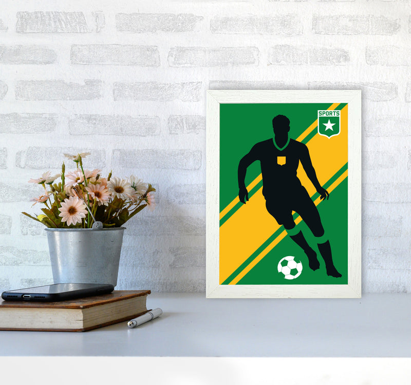 Football Art Print by Bo Lundberg A4 Oak Frame