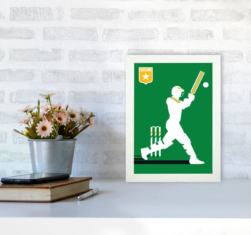 Cricket Art Print by Bo Lundberg A4 Oak Frame