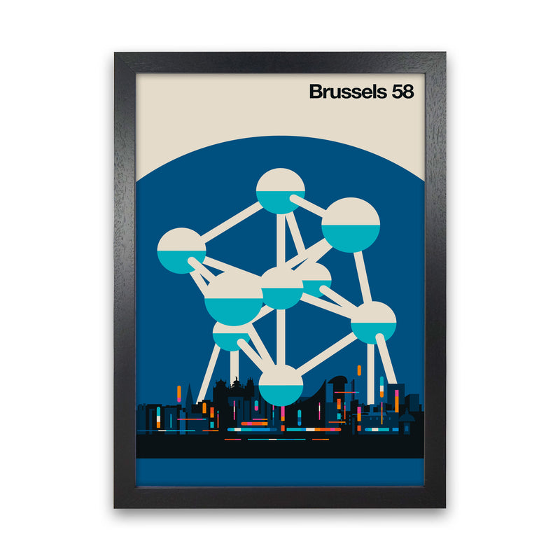 Brussels 58 Art Print by Bo Lundberg Black Grain
