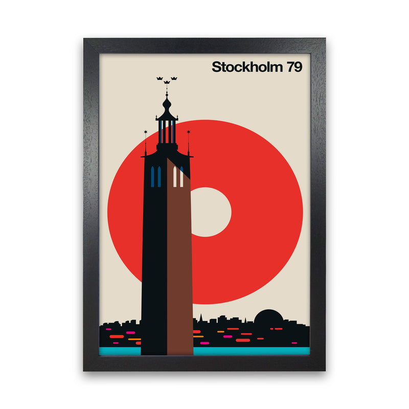 Stockholm 79 Art Print by Bo Lundberg Black Grain