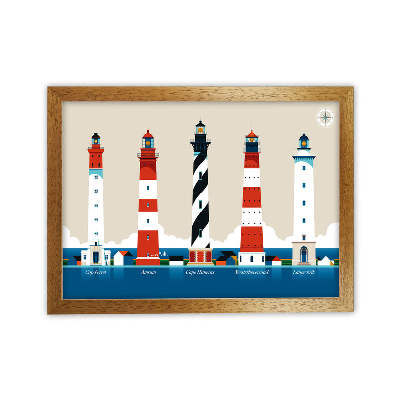 Lighthouse Island 150 Art Print by Bo Lundberg Oak Grain