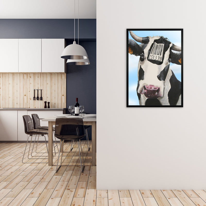 Cow Barcode 02 Art Print by Coco Deparis A1 White Frame