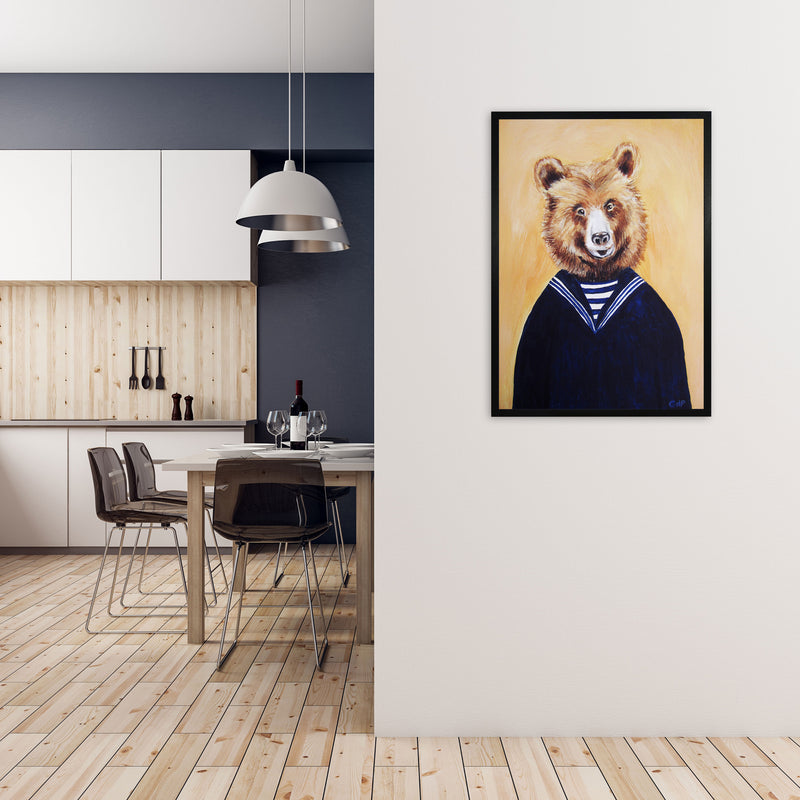 Bear Art Print by Coco Deparis A1 White Frame