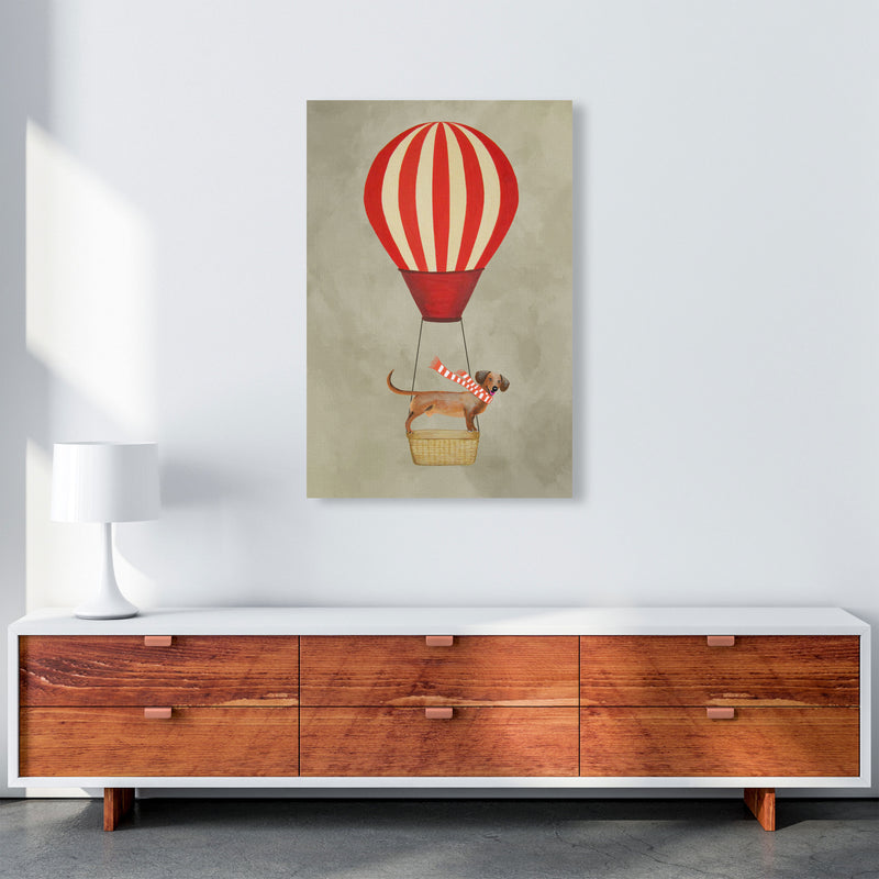 Daschund With Airballoon Art Print by Coco Deparis A1 Canvas