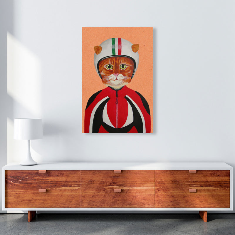 Cat With Helmet Art Print by Coco Deparis A1 Canvas