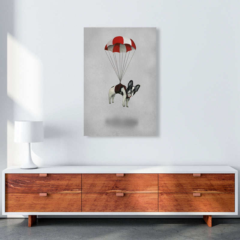 Bulldog With Parachute Art Print by Coco Deparis A1 Canvas