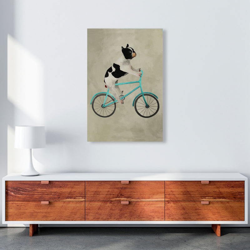 Bulldog On Bicycle Art Print by Coco Deparis A1 Canvas