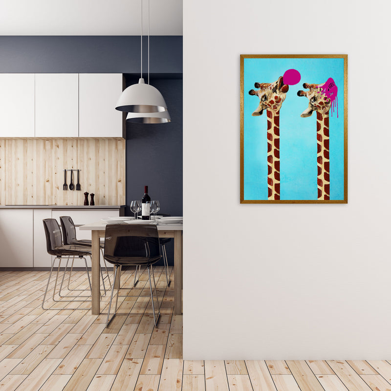 Giraffes With Bubblegum Art Print by Coco Deparis A1 Print Only