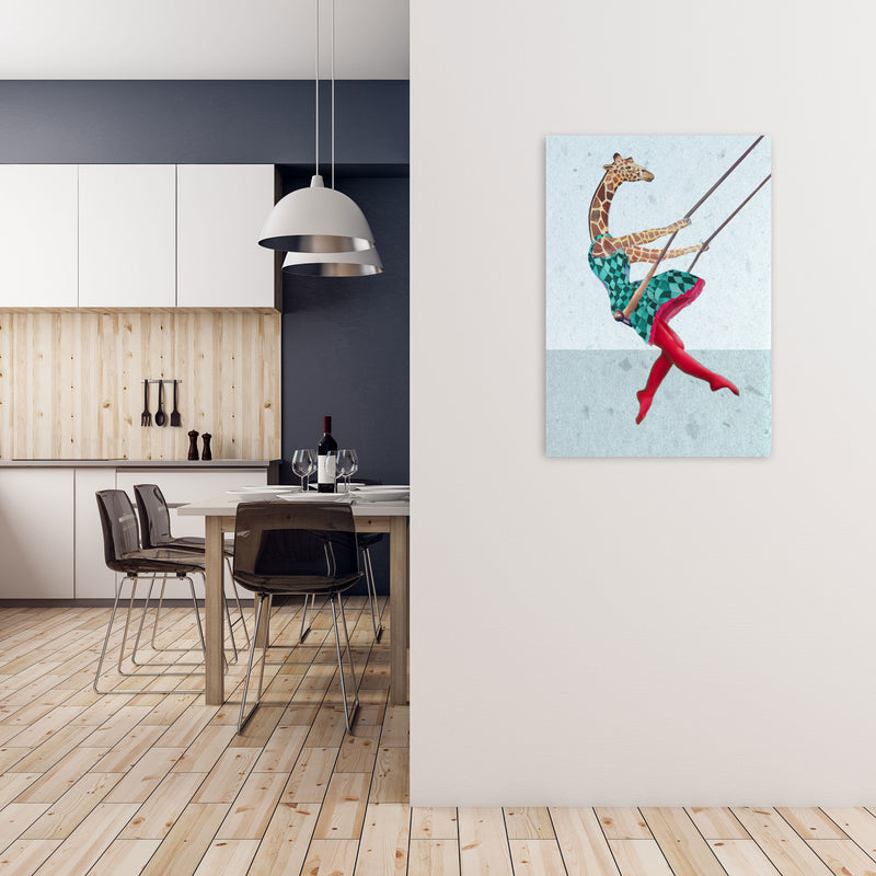 Giraffe On Balance Art Print by Coco Deparis A1 Black Frame