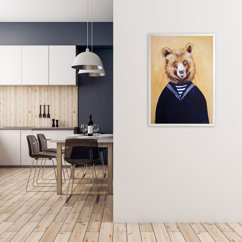 Bear Art Print by Coco Deparis A1 Oak Frame