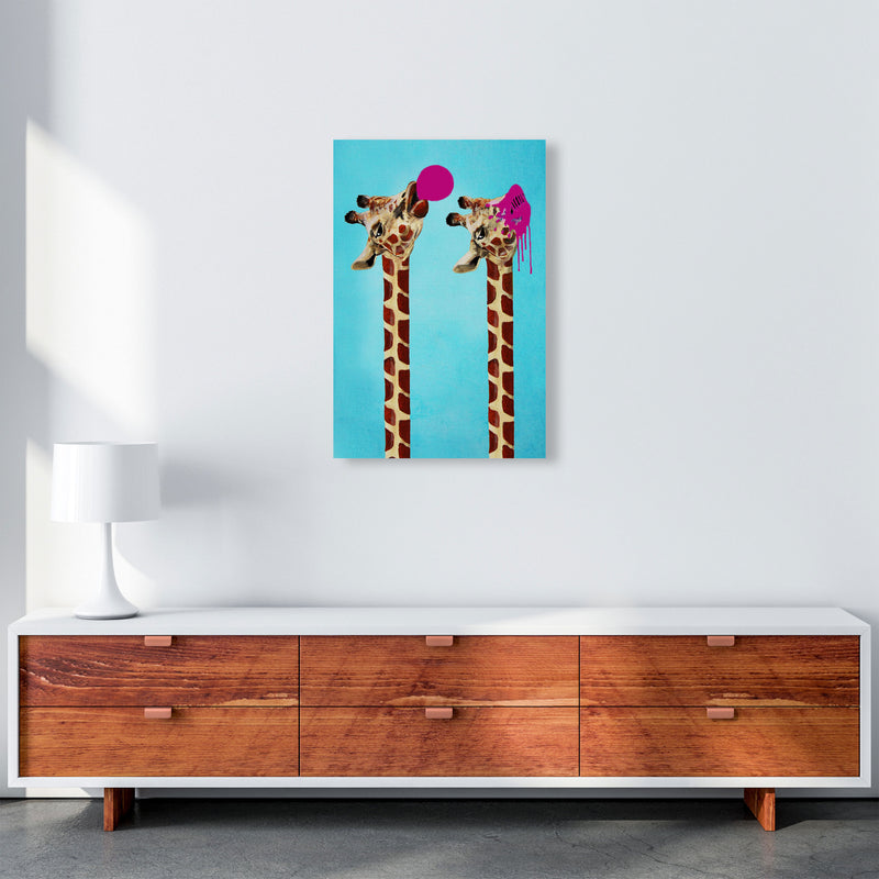 Giraffes With Bubblegum Art Print by Coco Deparis A2 Canvas