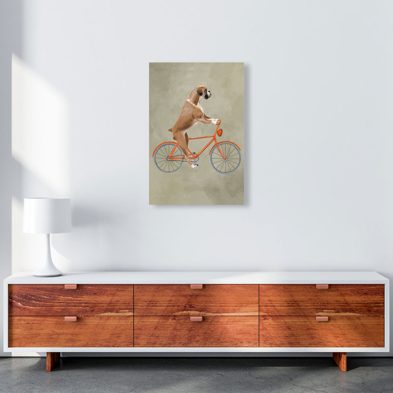 Boxer On Bicycle Art Print by Coco Deparis A2 Canvas