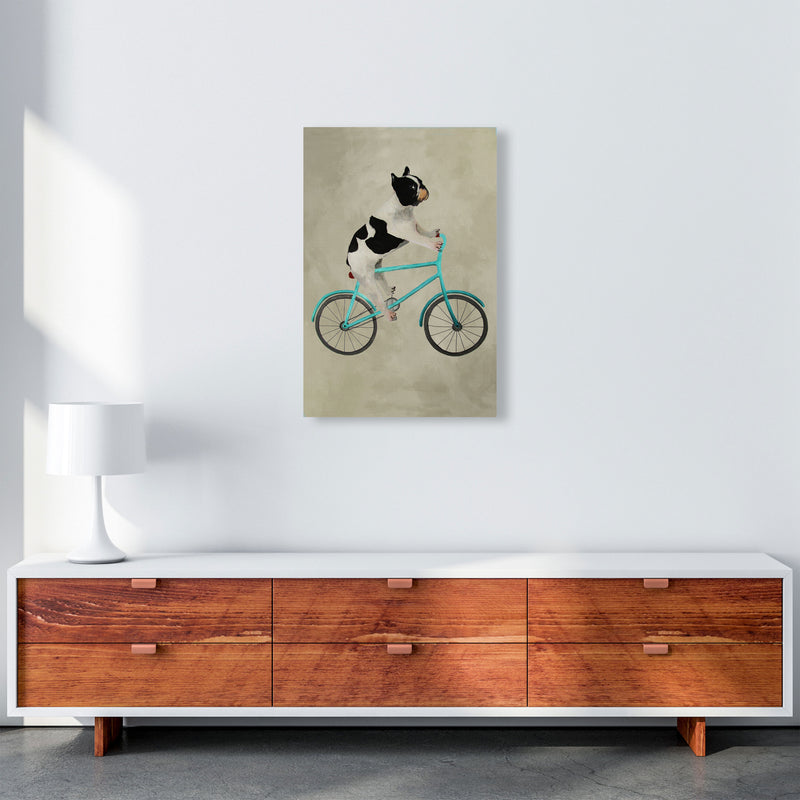 Bulldog On Bicycle Art Print by Coco Deparis A2 Canvas