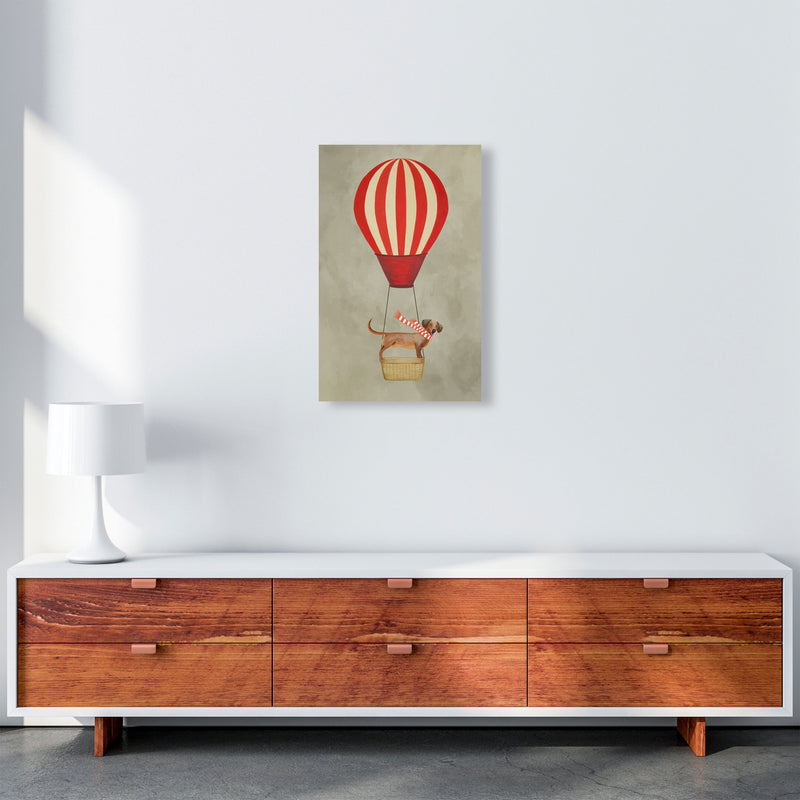 Daschund With Airballoon Art Print by Coco Deparis A3 Canvas