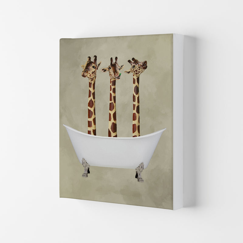 Giraffes In Bathtub Art Print by Coco Deparis Canvas
