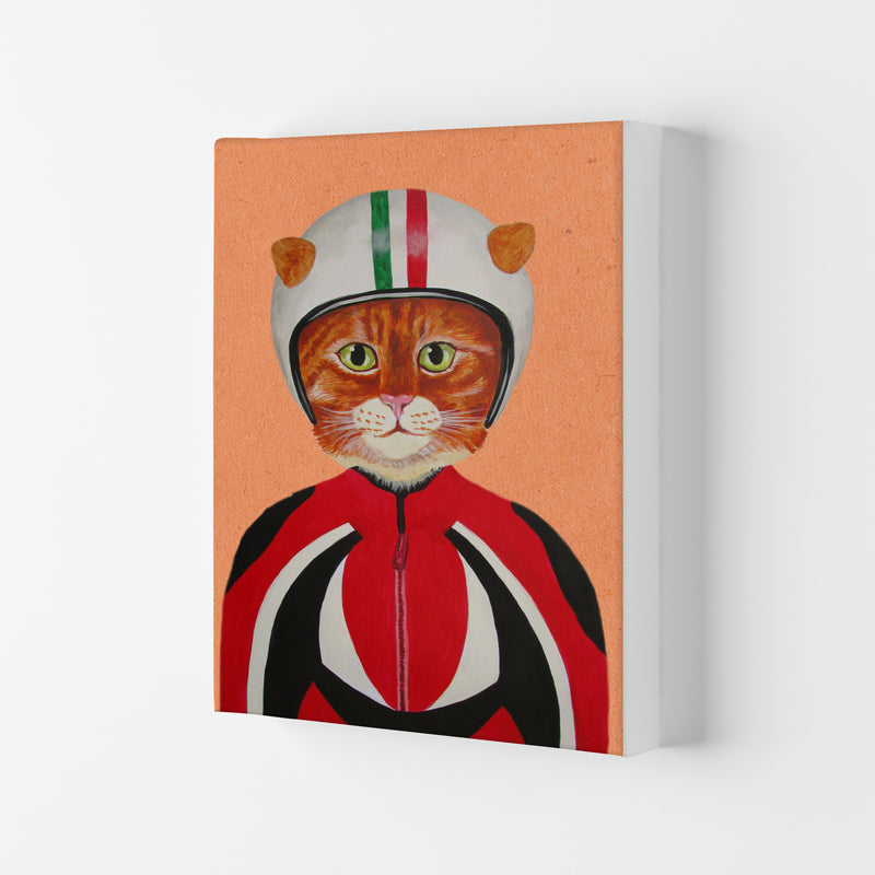Cat With Helmet Art Print by Coco Deparis Canvas