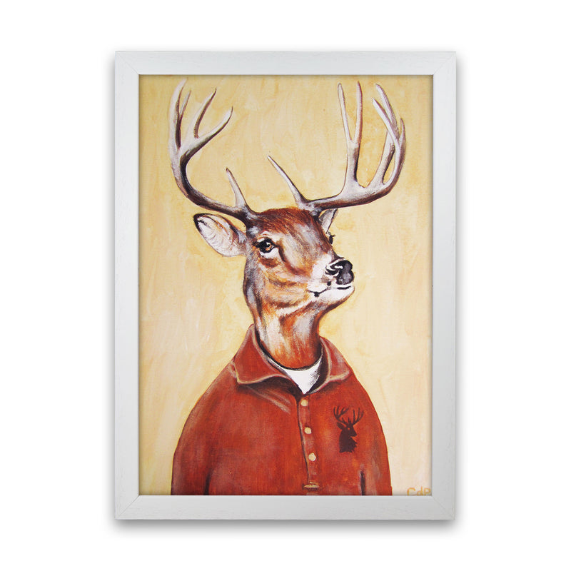 Deer 01 Art Print by Coco Deparis White Grain