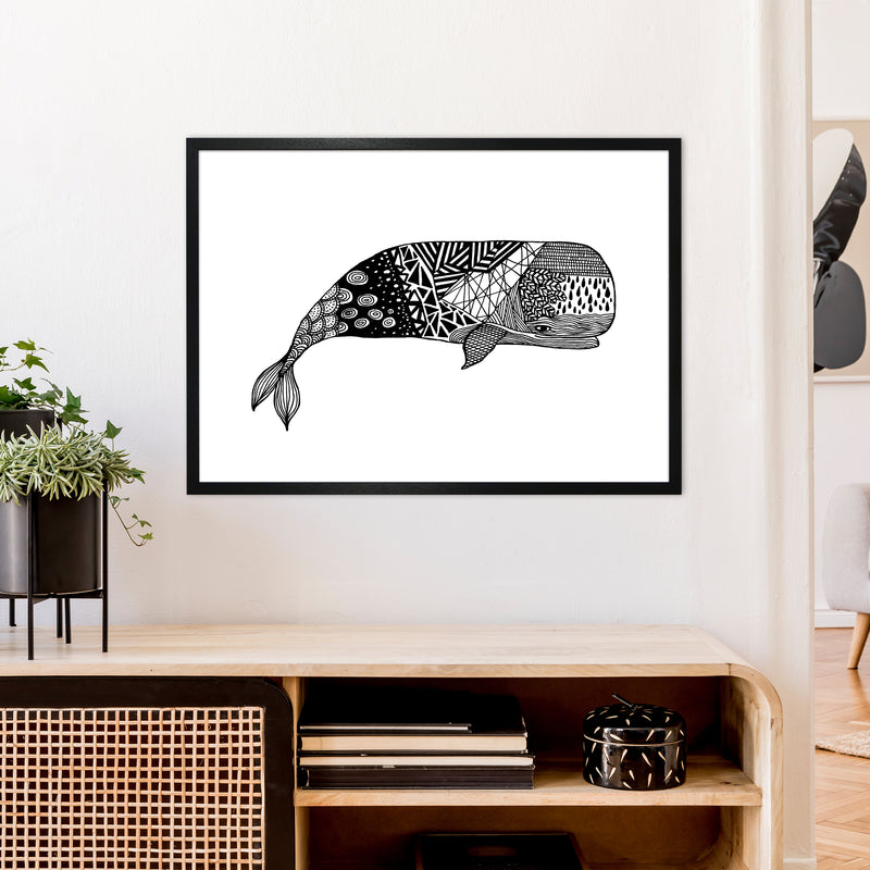 Whale Art Print by Carissa Tanton A1 White Frame