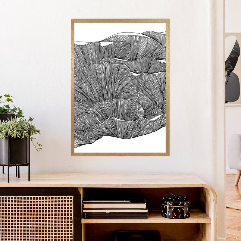 Oyster Mushrooms BW Art Print by Carissa Tanton A1 Print Only