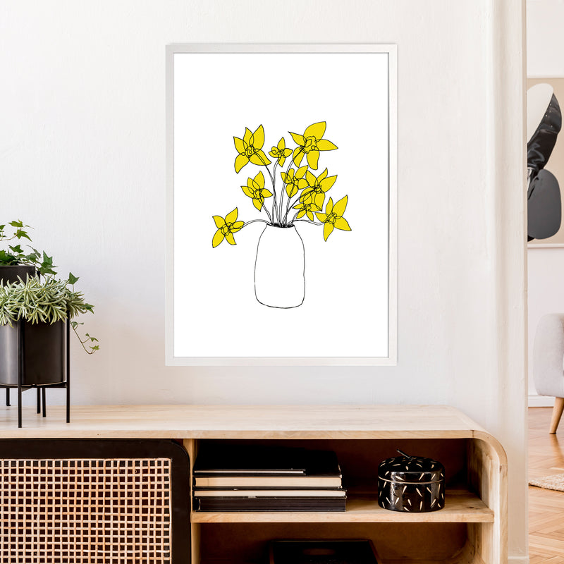Daffodils Yellow Art Print by Carissa Tanton A1 Oak Frame