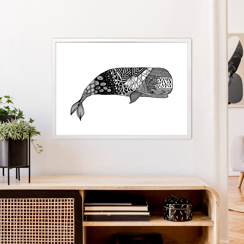 Whale Art Print by Carissa Tanton A1 Oak Frame