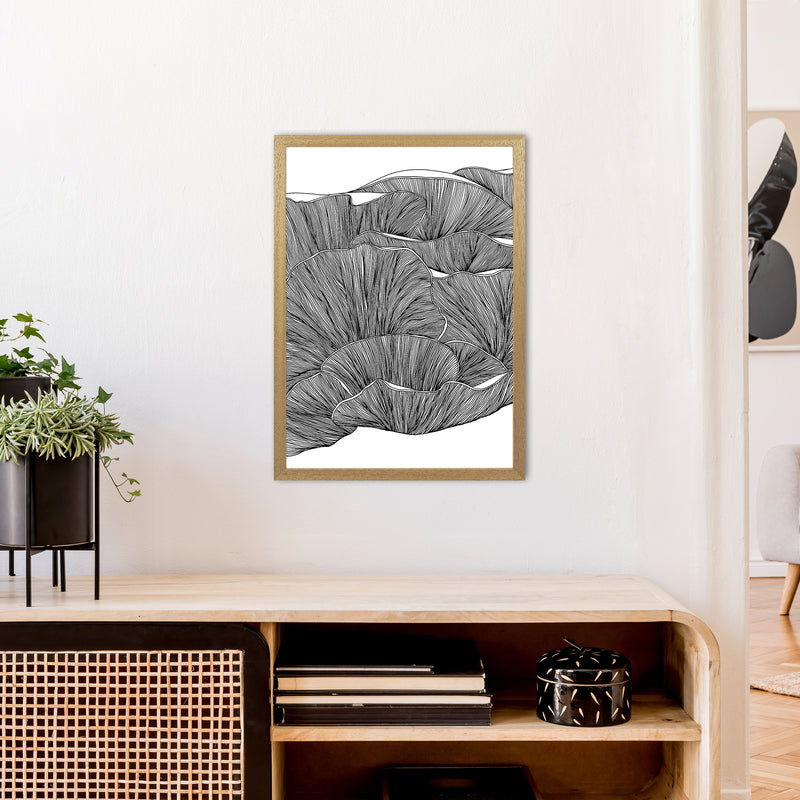 Oyster Mushrooms BW Art Print by Carissa Tanton A2 Print Only