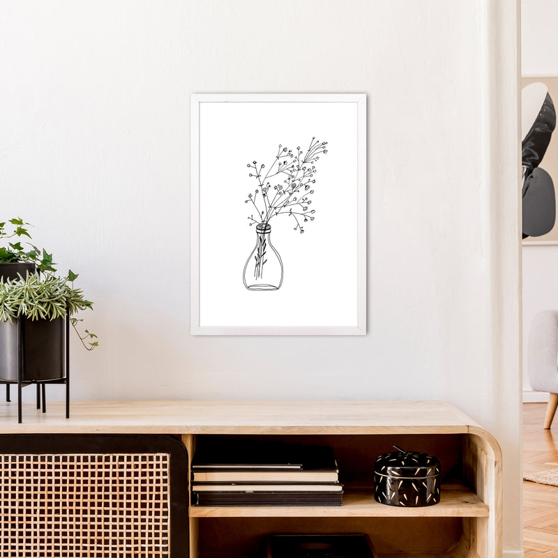 White Flowers Art Print by Carissa Tanton A2 Oak Frame