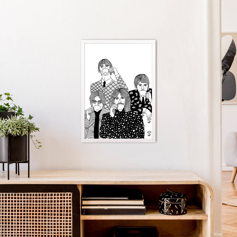 Beatles Tea Art Print by Carissa Tanton A2 Oak Frame