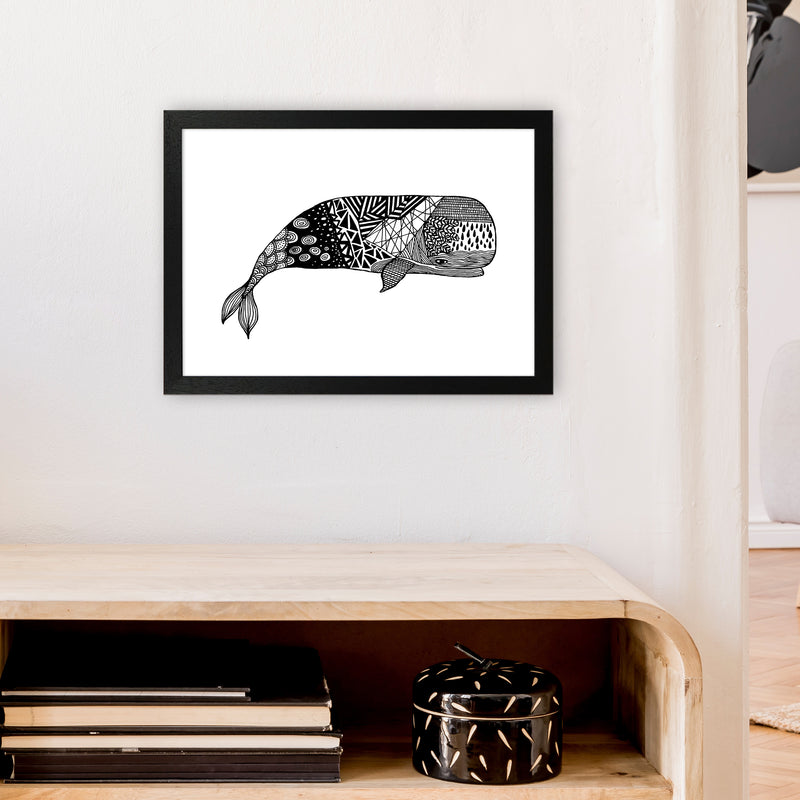 Whale Art Print by Carissa Tanton A3 White Frame