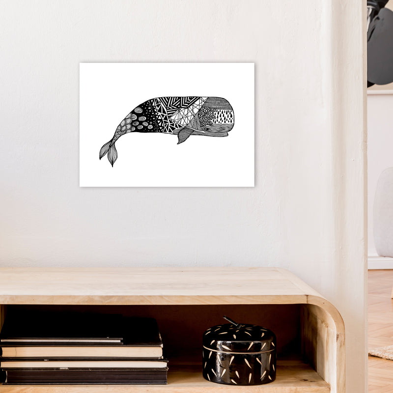 Whale Art Print by Carissa Tanton A3 Black Frame