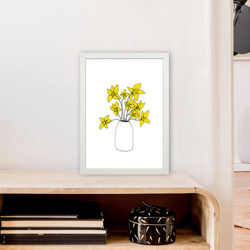 Daffodils Yellow Art Print by Carissa Tanton A3 Oak Frame