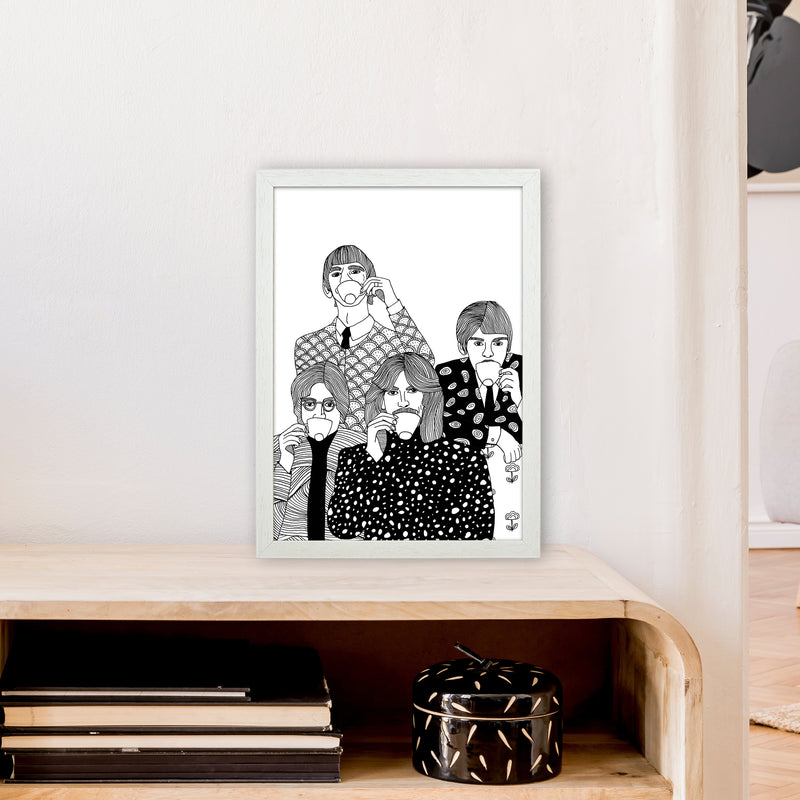 Beatles Tea Art Print by Carissa Tanton A3 Oak Frame