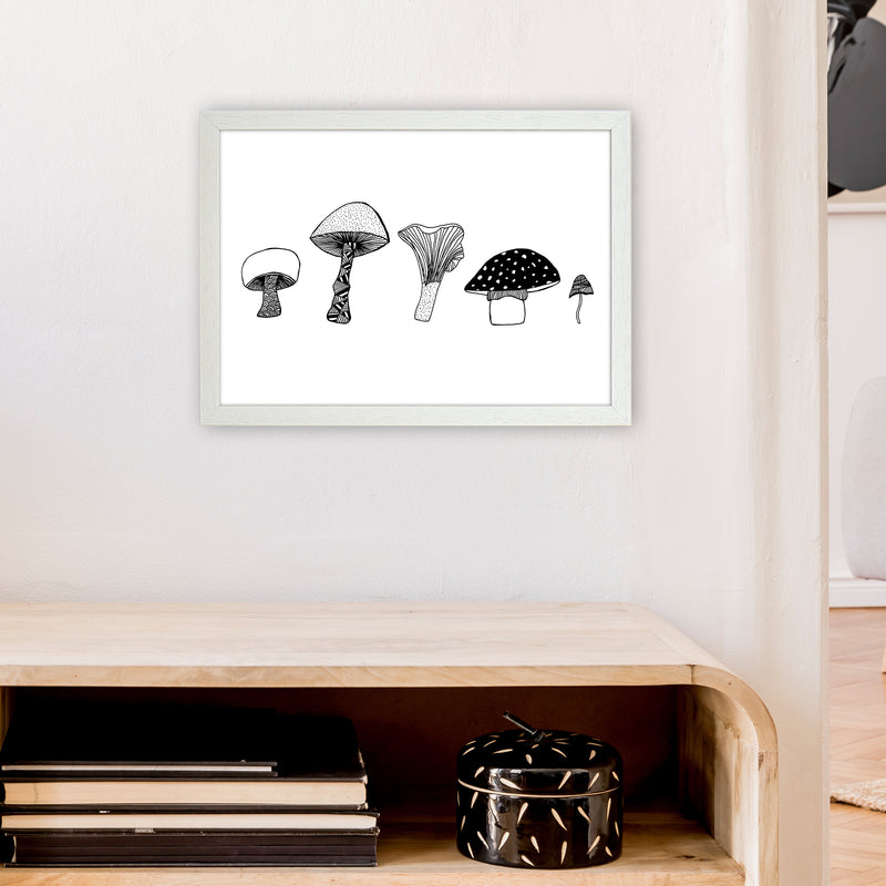 Mushrooms Art Print by Carissa Tanton A3 Oak Frame
