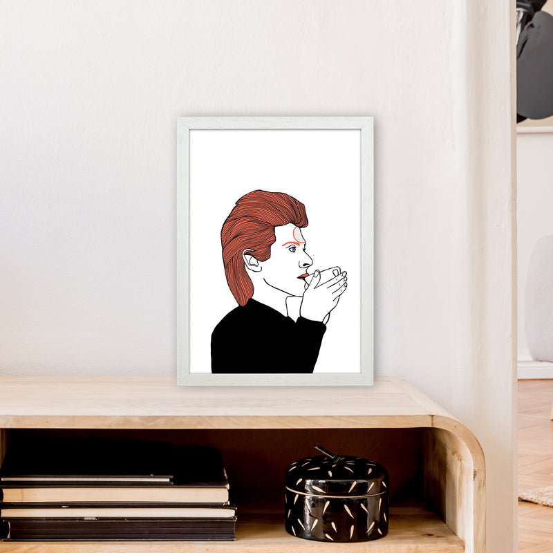 Bowie Tea Art Print by Carissa Tanton A3 Oak Frame
