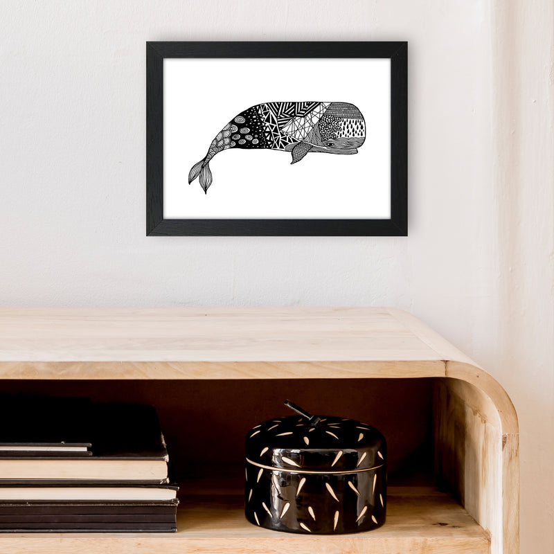 Whale Art Print by Carissa Tanton A4 White Frame