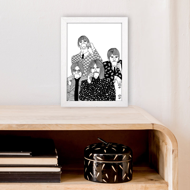 Beatles Tea Art Print by Carissa Tanton A4 Oak Frame