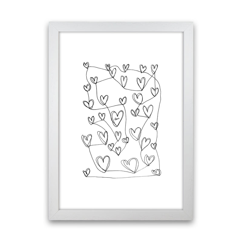 Continuous Hearts Art Print by Carissa Tanton White Grain