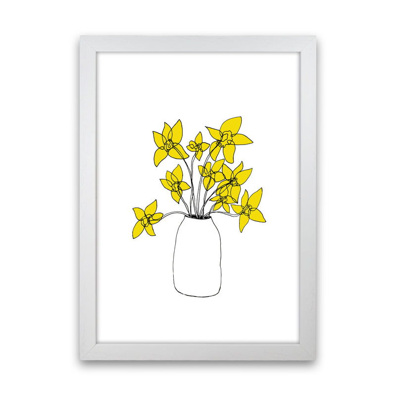 Daffodils Yellow Art Print by Carissa Tanton White Grain