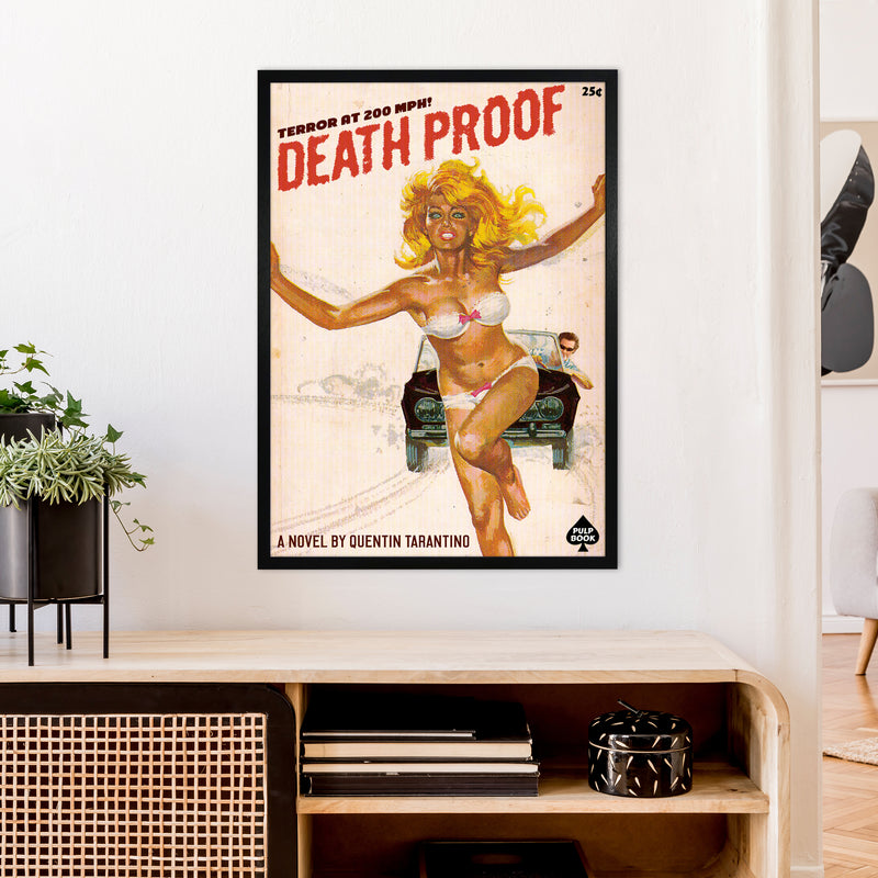 Deathproof by David Redon Retro Movie Poster Framed Wall Art Print A1 White Frame