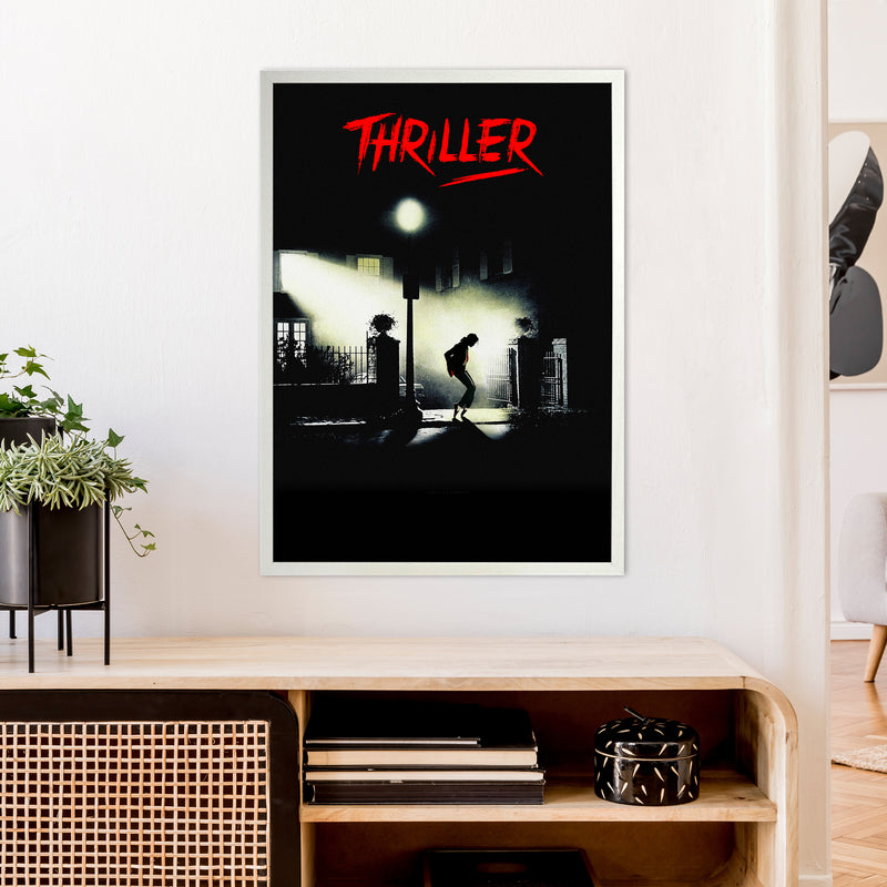 Thriller by David Redon Retro Movie Music Poster Framed Wall Art Print A1 Oak Frame