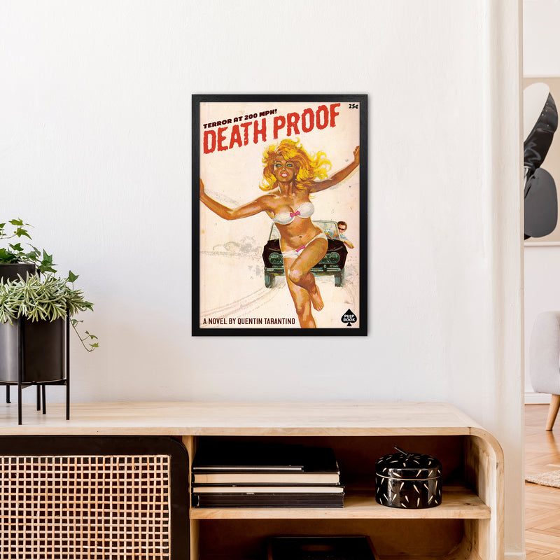 Deathproof by David Redon Retro Movie Poster Framed Wall Art Print A2 White Frame