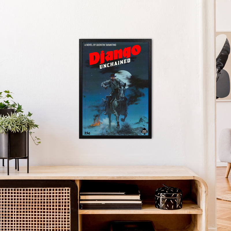 Django by David Redon Retro Movie Poster Framed Wall Art Print A2 White Frame